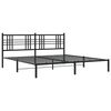 vidaXL Cadre de lit m&eacute;tal sans matelas avec t&ecirc;te de lit noir 200x200cm