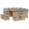 vidaXL Ensemble de canap&eacute; de jardin 6 pcs avec coussins en forme de L beige r&eacute;sine tress&eacute;e