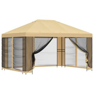 vidaXL Abri de jardin avec parois 4 &times; 3 m Cr&egrave;me Polyester et Acier