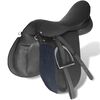 Set de selle &eacute;quitation 16" en cuir v&eacute;ritable 14 cm 5 en 1 noir