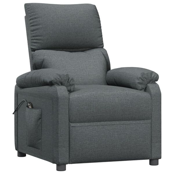 vidaXL Fauteuil Gris foncé Tissu