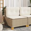 vidaXL Canapé de jardin sans accoudoirs coussins beige résine tressée