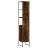 vidaXL Armoire de bain chêne fumé 33x33x185,5 cm bois d'ingénierie