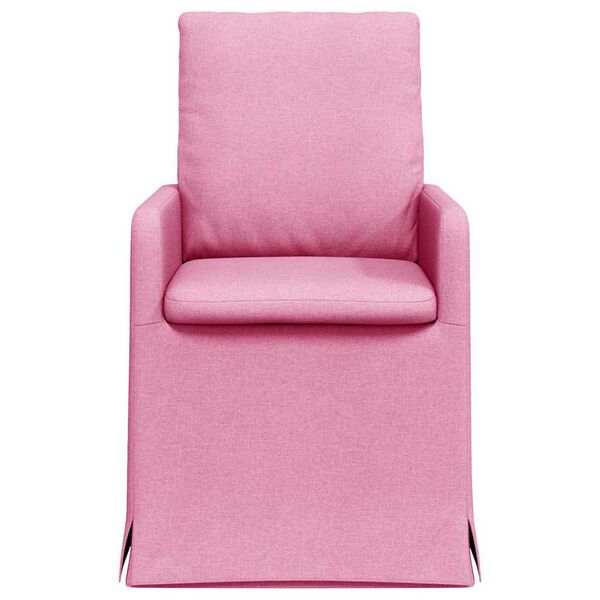 vidaXL Chaises de salle &agrave; manger 2 pcs Rose 57 x 67 x 98 cm tissu