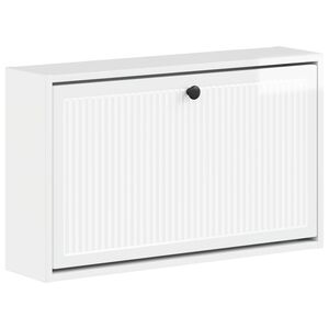 vidaXL Cabinet &agrave; chaussures mural EDE 71 x 17 x 43 cm Blanc brillant