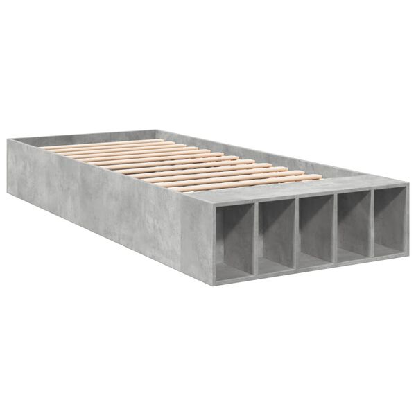vidaXL Cadre de lit sans matelas gris b&eacute;ton 90x190 cm