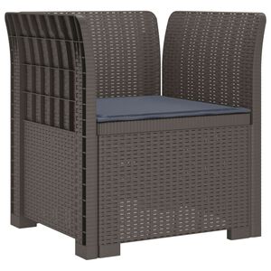 vidaXL Fauteuil 1 place avec coussin look rotin PP Gris clair