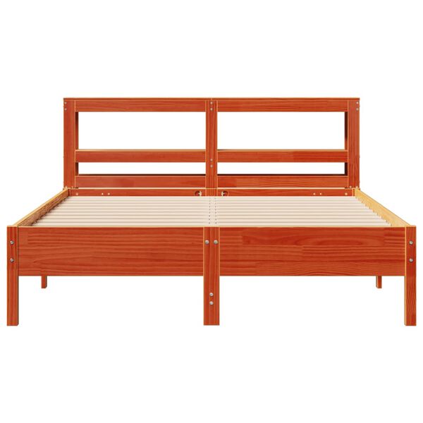 vidaXL Cadre de lit sans matelas cire marron 160x200cm bois pin massif