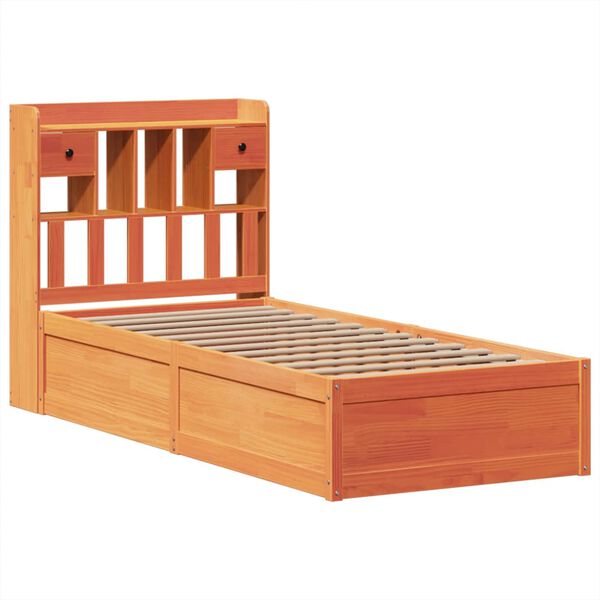 vidaXL Cadre de lit sans matelas cire marron 75x190 cm bois pin massif