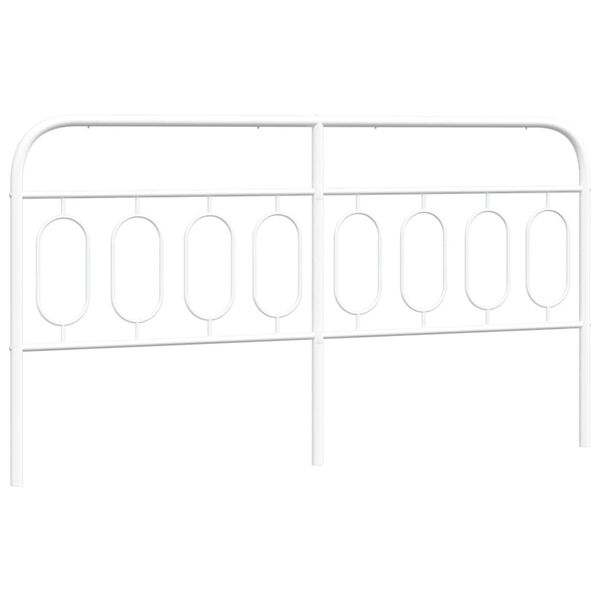 vidaXL T&ecirc;te de lit de remplacement m&eacute;tal blanc 193 cm