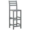 vidaXL Tabourets de bar lot de 4 gris bois d'acacia massif