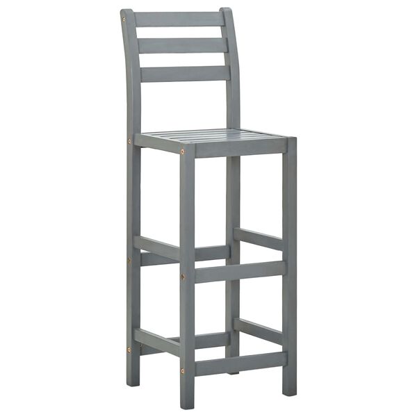 vidaXL Tabourets de bar lot de 4 gris bois d'acacia massif