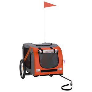 vidaXL Remorque de v&eacute;lo pour animaux de compagnie orange et noir