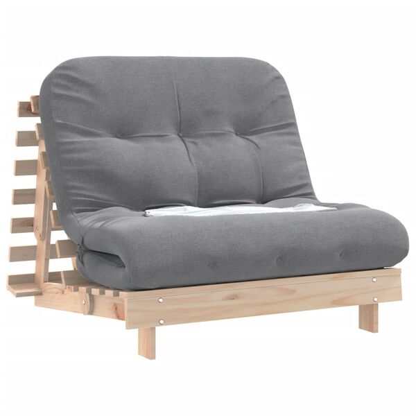 vidaXL Canap&eacute;-lit futon avec matelas 100x206x11 cm bois massif de pin