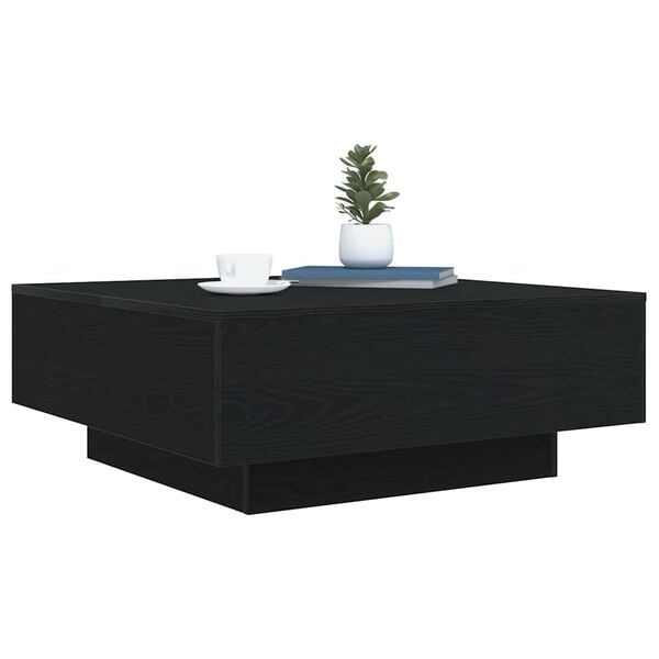 vidaXL Table basse Ch&ecirc;ne noir 80 x 80 x 31 cm Bois d'ing&eacute;nierie
