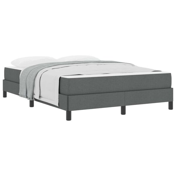 vidaXL Lit &agrave; ressorts avec matelas Gris fonc&eacute; 160 x 200 cm tissu