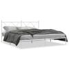 vidaXL Cadre de lit m&eacute;tal sans matelas et t&ecirc;te de lit blanc 183x213 cm