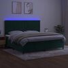 vidaXL Sommier &agrave; lattes de lit matelas et LED Vert fonc&eacute; 200x200 cm
