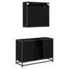 vidaXL Ensemble de mobilier de salle de bain 2 pcs Ch&ecirc;ne noir
