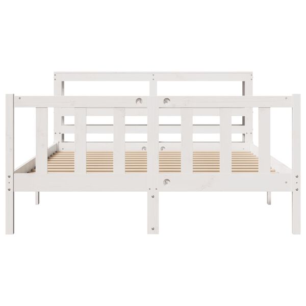 vidaXL Cadre de lit sans matelas blanc 120x200 cm bois de pin massif