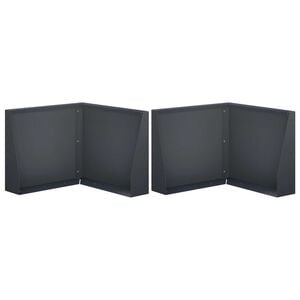 vidaXL Mur de sout&egrave;nement 2 pc 50 x 50 x 40 cm Acier Anthracite