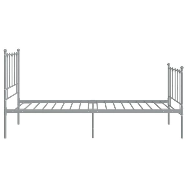 vidaXL Cadre de lit sans matelas gris m&eacute;tal 100x200 cm