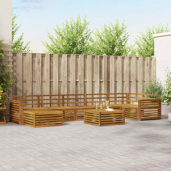 vidaXL Ensembles de canap&eacute;s 8 pcs Naturel Bois d'Acacia Massif