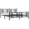 vidaXL Cadre de lit m&eacute;tal sans matelas avec pied de lit noir 193x203cm