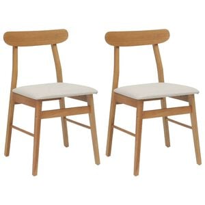 vidaXL Chaise de salle &agrave; manger 2 pc Bois de Caoutchouc Massif