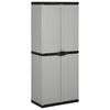 vidaXL Armoire de rangement de jardin 3 &eacute;tag&egrave;res Gris/noir 68x40x168cm