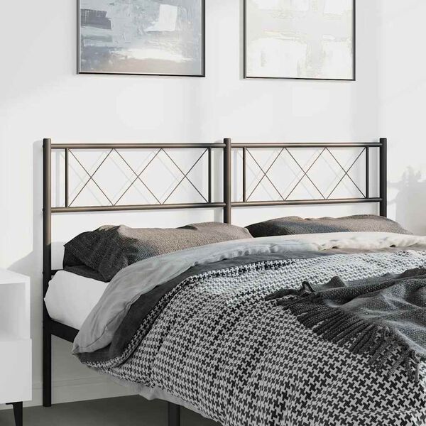 vidaXL T&ecirc;te de lit de remplacement m&eacute;tal noir 135 cm