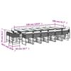 vidaXL Ensemble &agrave; manger de jardin 17 pcs et coussins r&eacute;sine tress&eacute;e