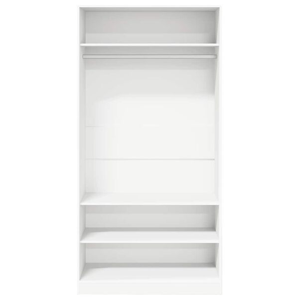 vidaXL Garde-robe Blanc 100 x 50 x 200 cm Bois d'ing&eacute;nierie