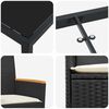 vidaXL Ensemble de salle &agrave; manger pour jardin 5 pcs Noir polyrotin