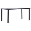 vidaXL Table &agrave; manger Noir et gris b&eacute;ton 160x80x75 cm MDF