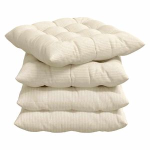 vidaXL Coussins de si&egrave;ge 4 pcs Cr&egrave;me 40 x 40 x 6 cm