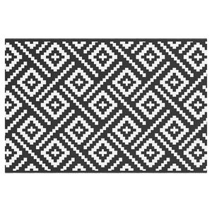 vidaXL Tapis d'ext&eacute;rieur ARAKIL Blanc et noir 120x180 cm PP