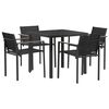 vidaXL Ensemble de meubles d'ext&eacute;rieur 5 pcs Noir et anthracite
