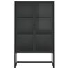 vidaXL Buffet haut Noir 80x35x135 cm Acier et verre trempé
