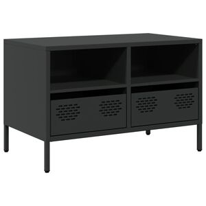 vidaXL Meuble TV noir 68x39x43,5 cm acier lamin&eacute; &agrave; froid