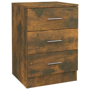 vidaXL Table de chevet Ch&ecirc;ne fum&eacute; 38x35x56 cm Bois d'ing&eacute;nierie