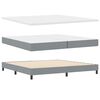 vidaXL Lit &agrave; ressorts avec matelas Gris clair 200 x 200 cm tissu