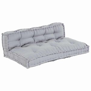 vidaXL Coussin de canap&eacute; sur palette 2 pcs Gris 120 x 80 x 38 cm tissu