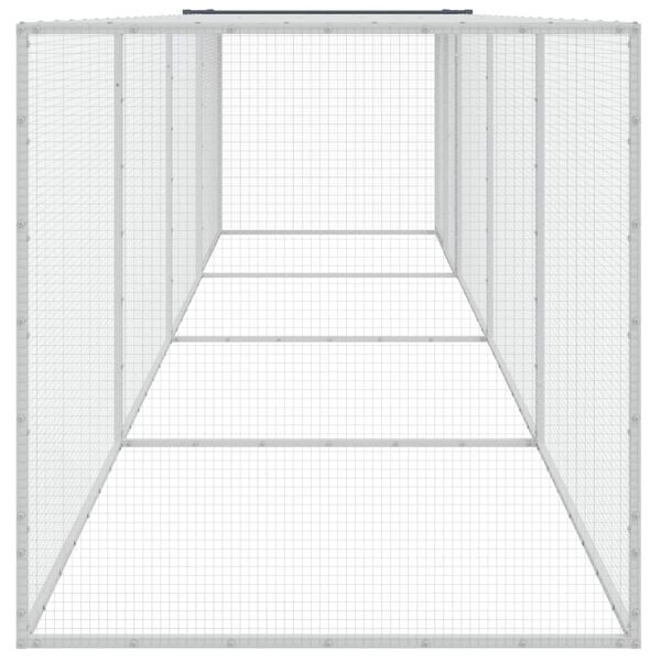 vidaXL Poulailler avec toit anthracite 403x98x90 cm acier galvanis&eacute;