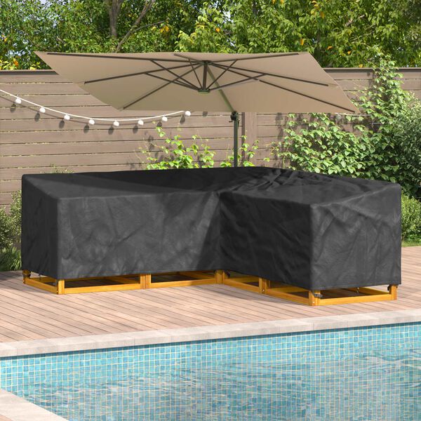 vidaXL Housse pour meubles Noir 235 x 235 x 80 cm Tissu Oxford 600D
