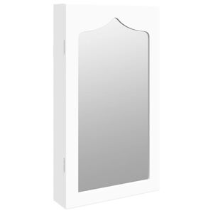 vidaXL Armoire &agrave; bijoux avec miroir murale blanc 37,5x10x67 cm