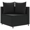 vidaXL Salon de jardin 6 pcs avec coussins noir r&eacute;sine tress&eacute;e