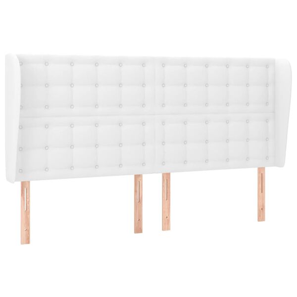 vidaXL T&ecirc;te de lit avec oreilles Blanc 183x23x118/128 cm Similicuir