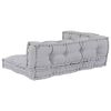 vidaXL Coussin de canap&eacute; sur palette 3 pcs Gris 120 x 80 x 38 cm tissu