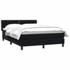 vidaXL Sommier &agrave; lattes de lit avec matelas noir 160x220 cm velours